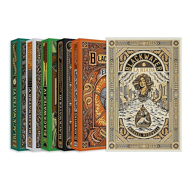 Los seis libros de la saga Blackwater que llegarán entre febrero y abril a todas las librerías.