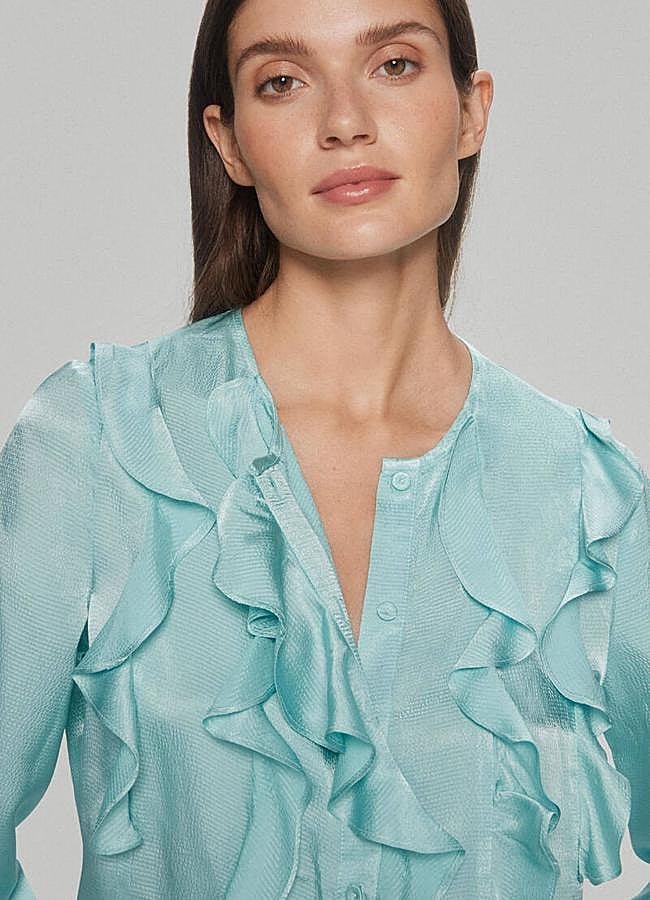 Imagen - Blusa satinada con chorreras