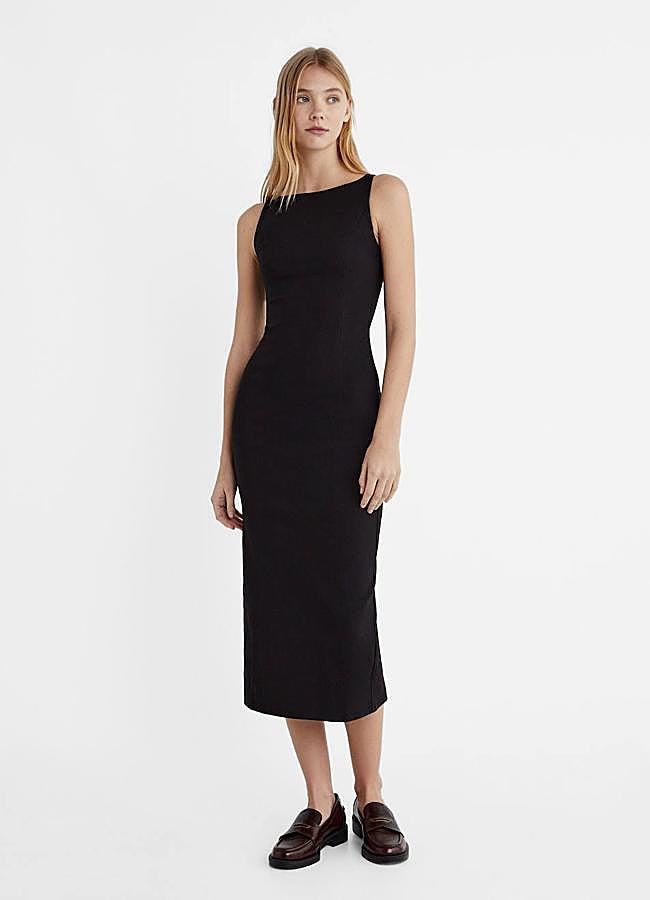 Imagen - Vestido negro de tubo con cuello barco