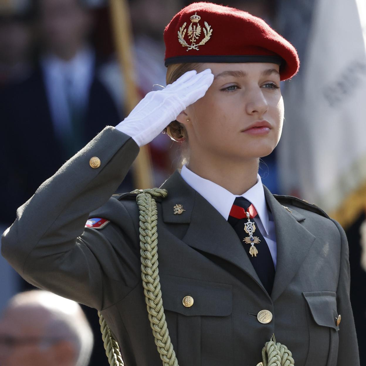 La princesa Leonor en un acto militar