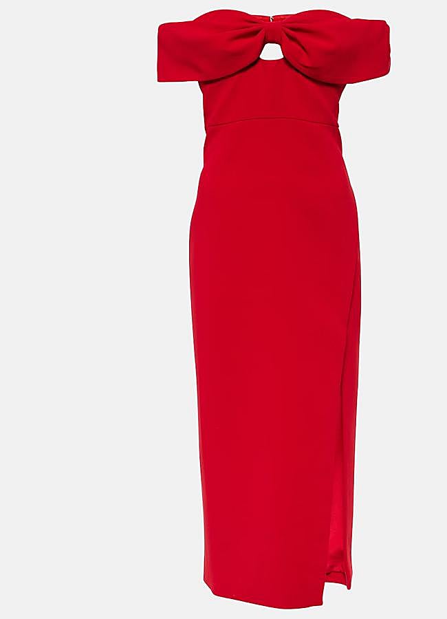 Imagen - Vestido midi de crepé con lazo de Self-Portrait.