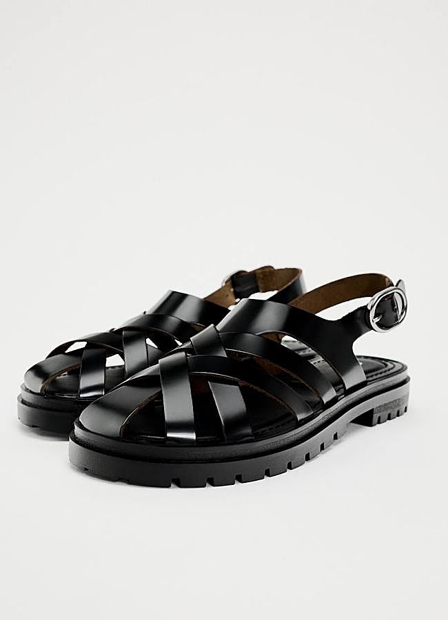 Imagen - Zapatos planos tipo cangrejeras de piel