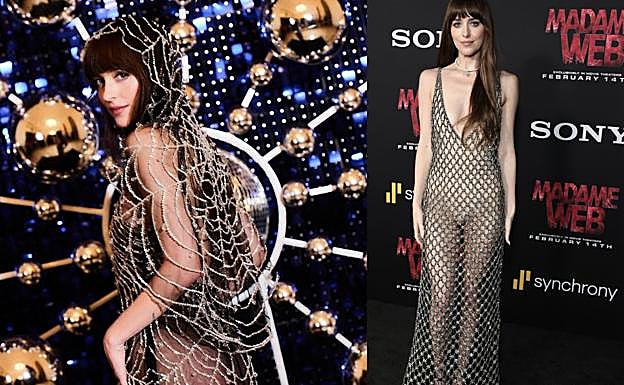 Dakota Johnson, durante la promoción de 'Madame Web'. 