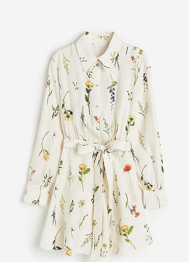 Imagen - Vestido estampado corto de estilo camisero