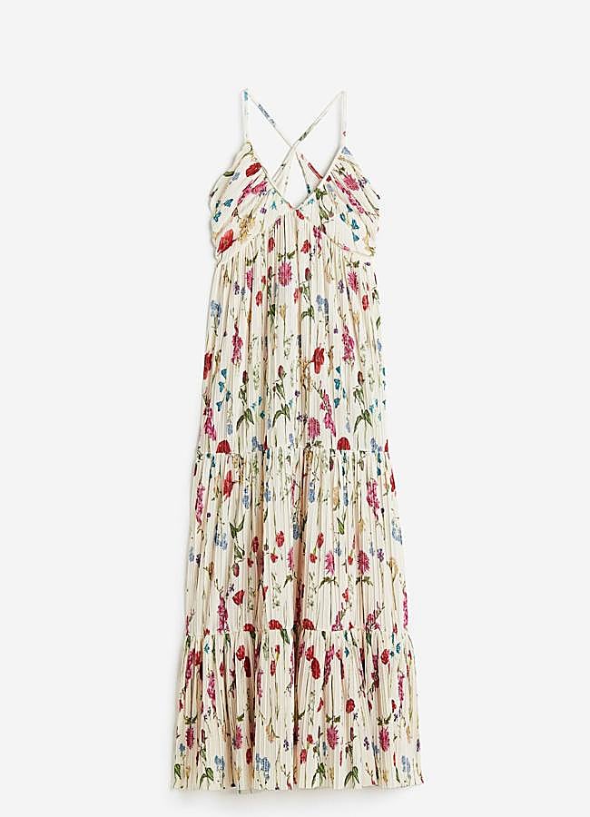 Imagen - Vestido estampado con tejido plisado