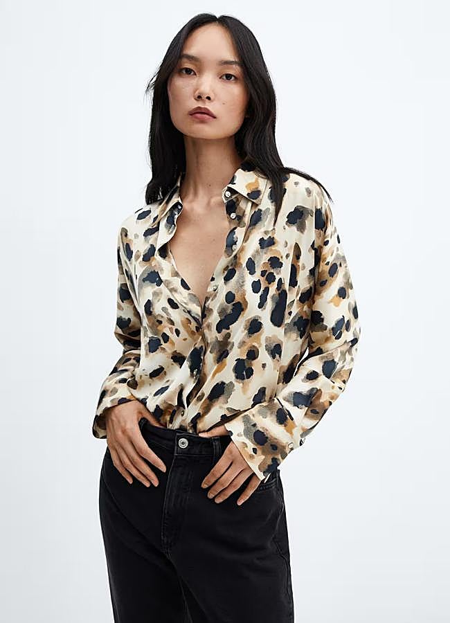 Imagen - Camisa con estampado de leopardo de Mango.