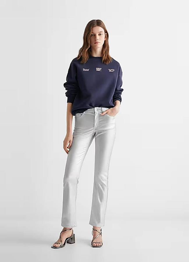 Imagen - Pantalones metalizados en plata