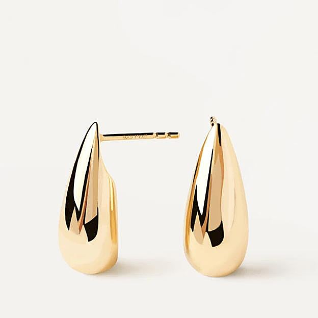Pendientes con forma de gota en dorado de PDPAOLA.