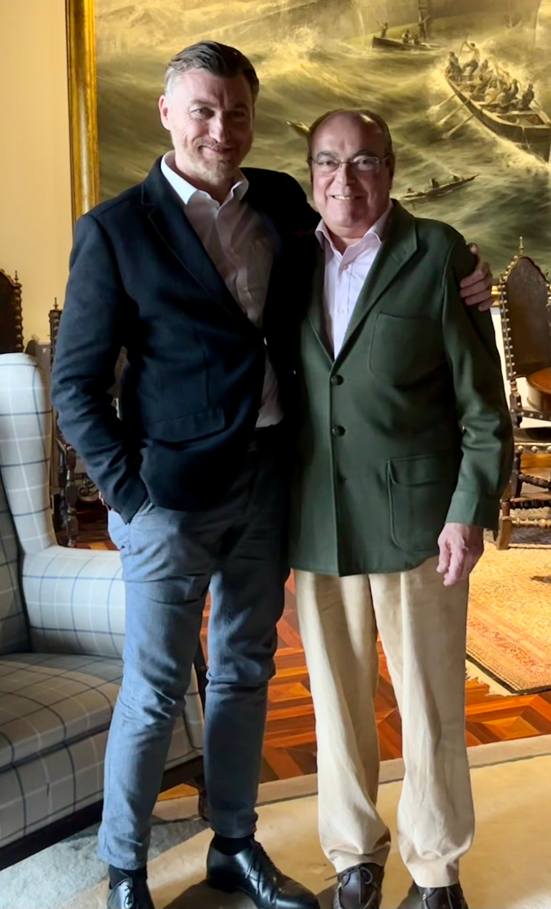 El cuñado de la reina Letizia, con Jorge C. Alonso, presidente del Grupo Agoeiro. 