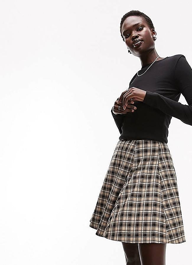 Imagen - Falda de cuadros corta con vuelo