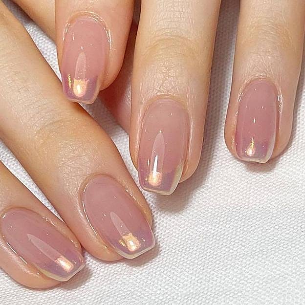 Manicura jelly francesa cromada