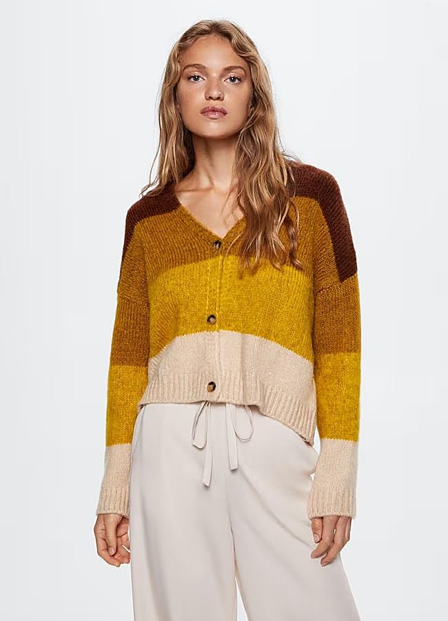 Imagen - Cárdigan de punto de rayas de Mango Outlet, 15,99 euros.