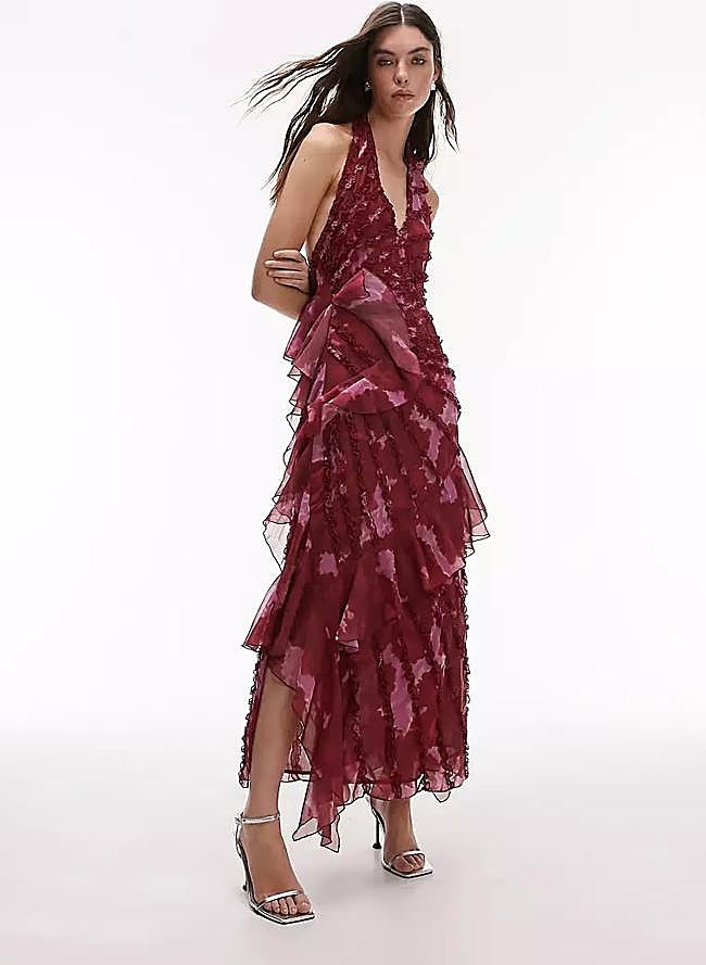 Imagen - Vestido midi estampado con volantes de Topshop, 109 euros.