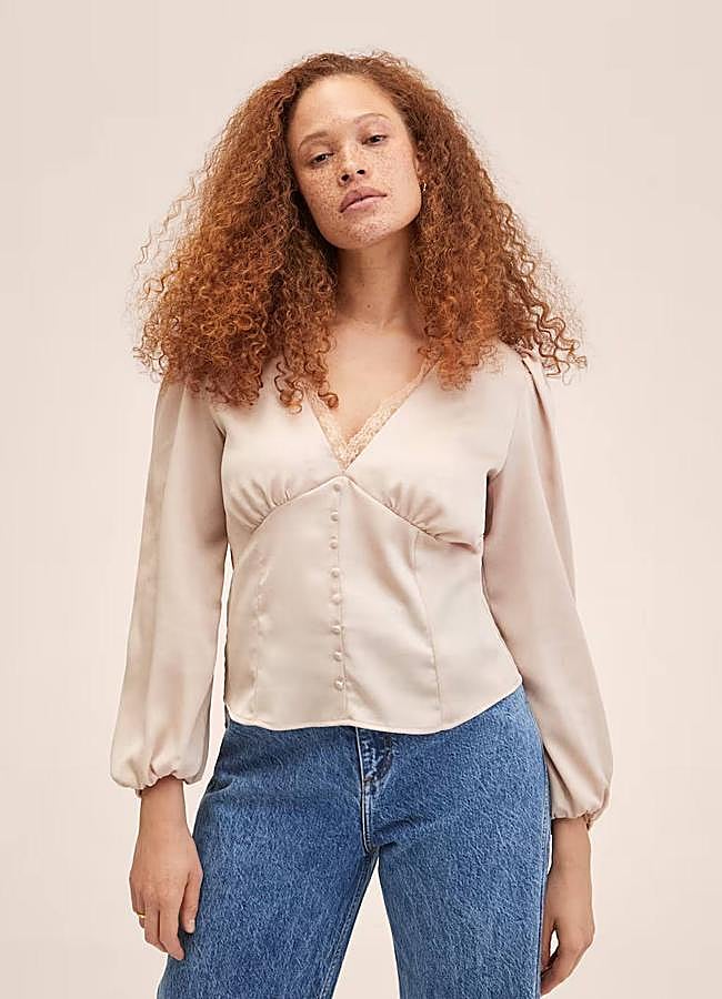 Imagen - Camisa estilo lencero con encaje