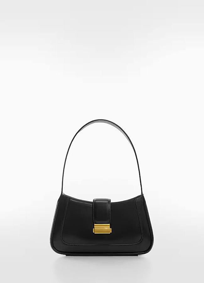 Imagen - Bolso de hombro negro con broche dorado