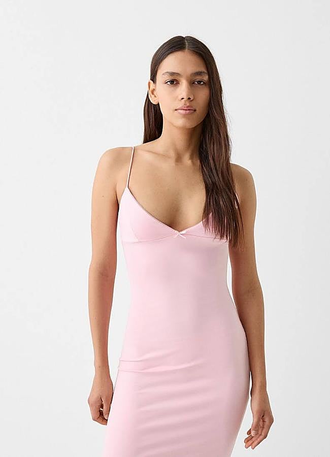 Imagen - Vestido bodycon rosa estilo lencero
