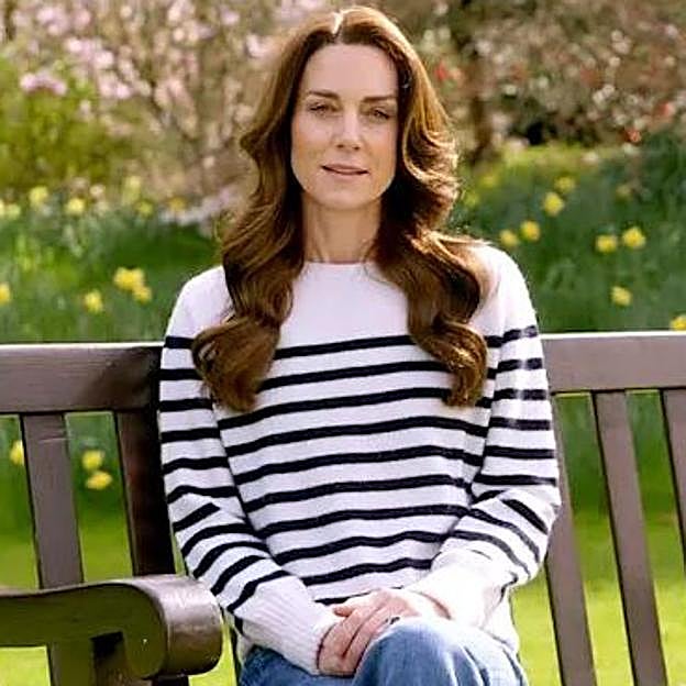 Kate Middleton, en una imagen del vídeo en el que comunicó que padece cáncer. 
