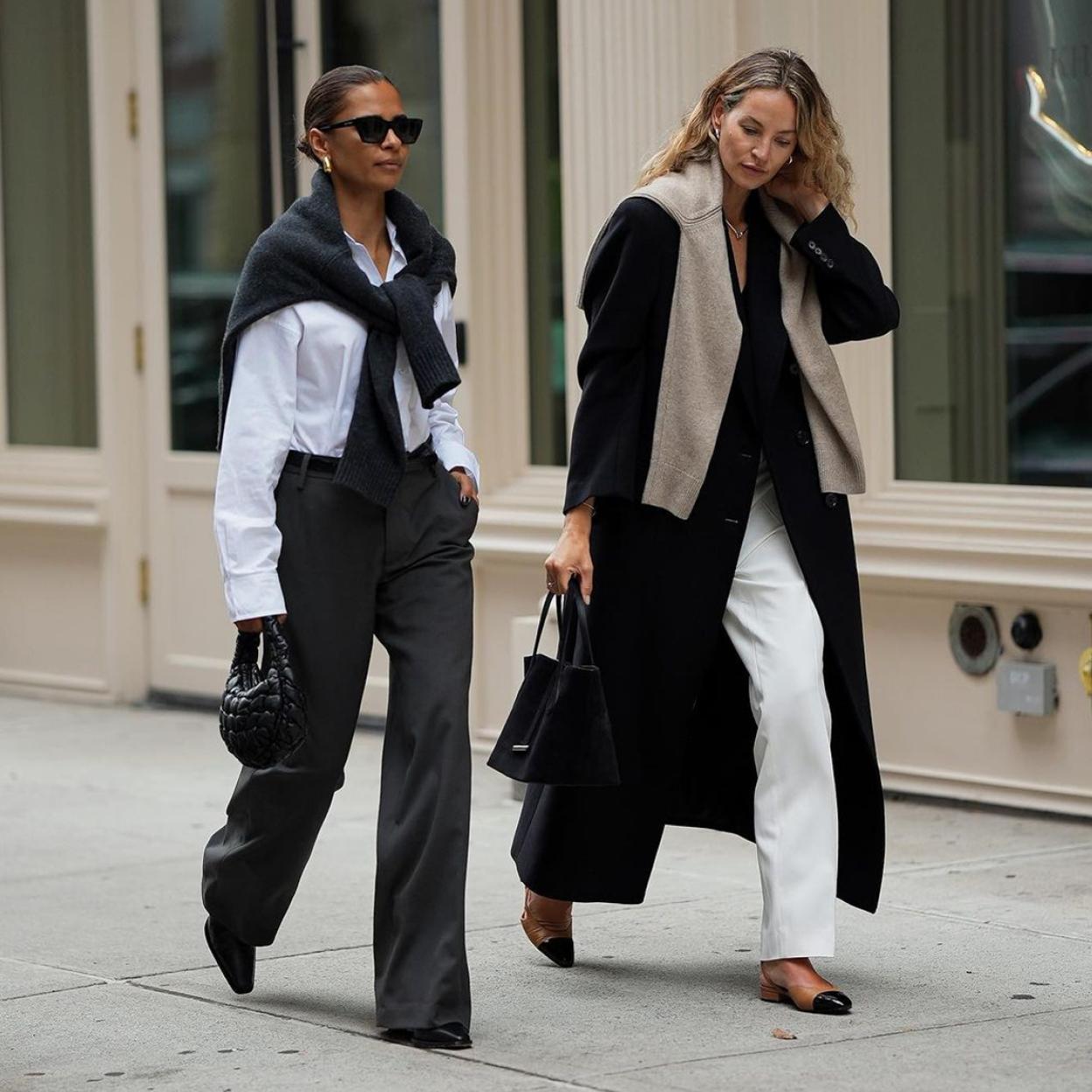 Dos looks en blanco y negro para ir a trabajar.