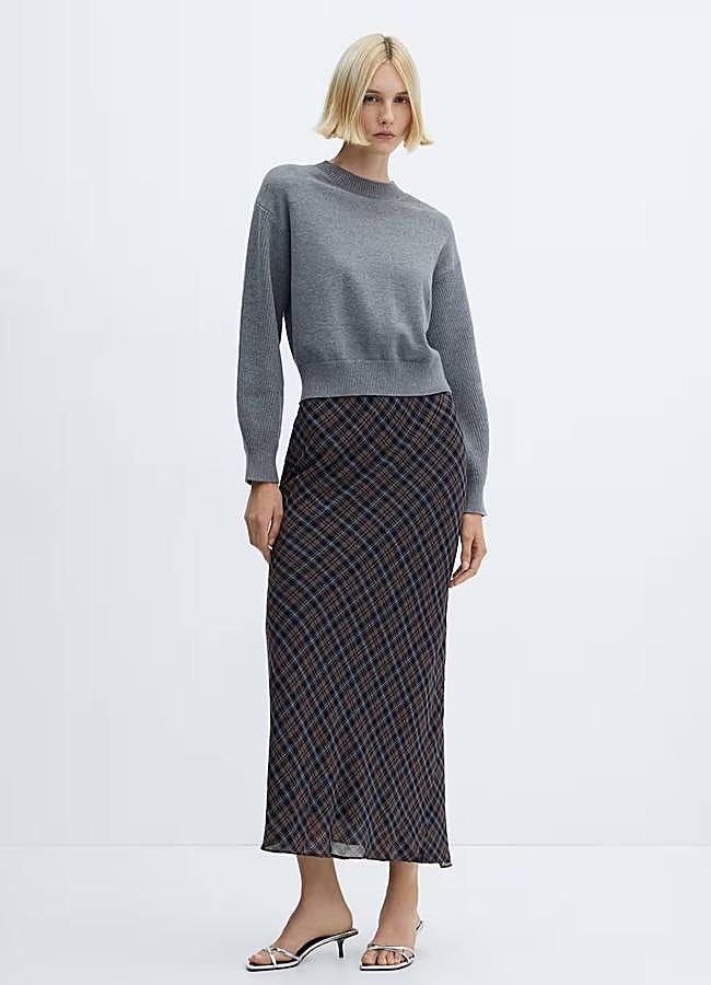 Imagen - Falda larga con estampado de cuadros