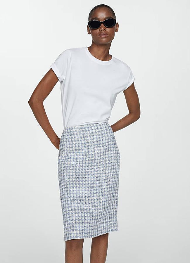 Imagen - Falda de tubo con print de vichy