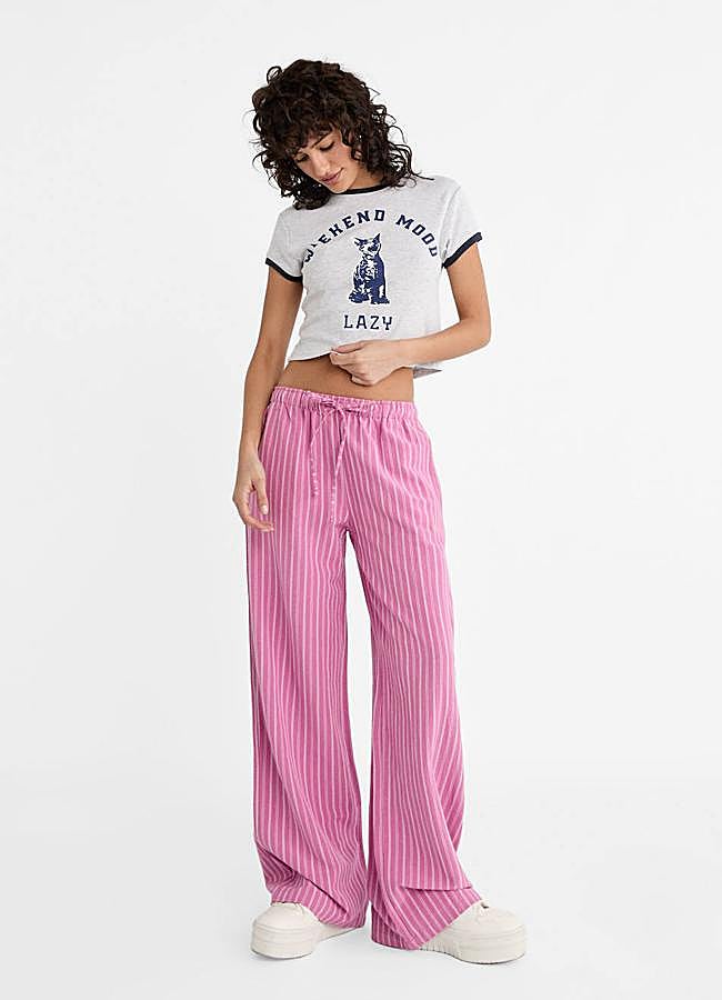Imagen - Pantalones de rayas color rosa