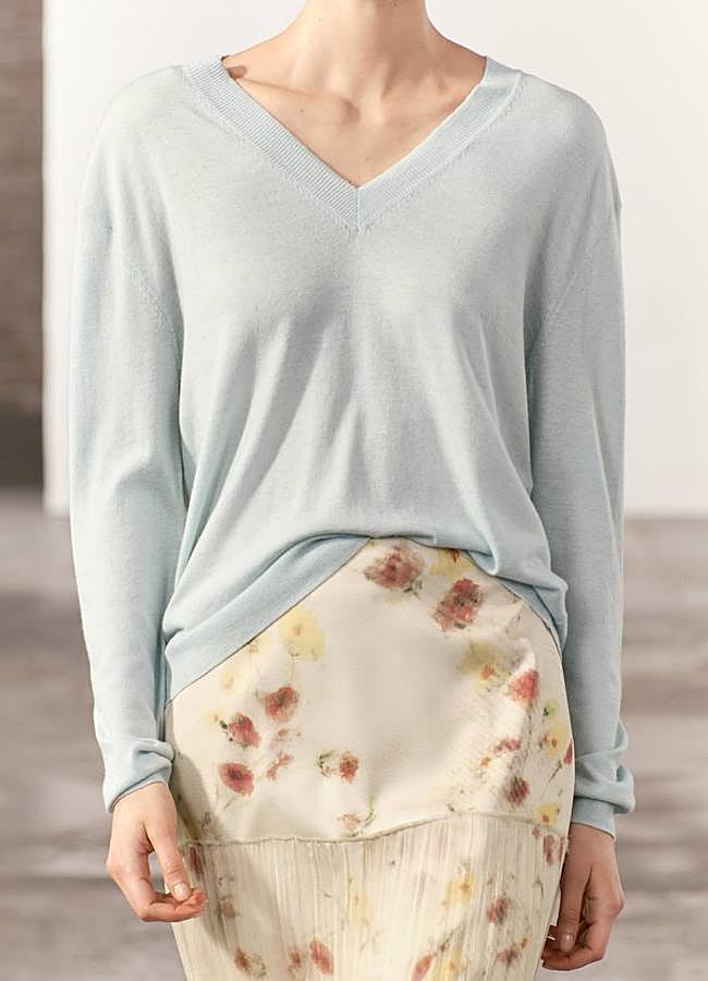 Imagen - Jersey de punto fino en azul bebé