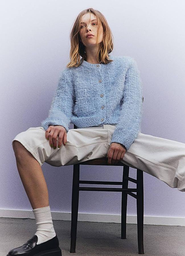 Imagen - Chaqueta de punto azul bebé