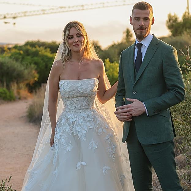 La cantante Edurne y el futbolista David De Gea en el día de su boda. 