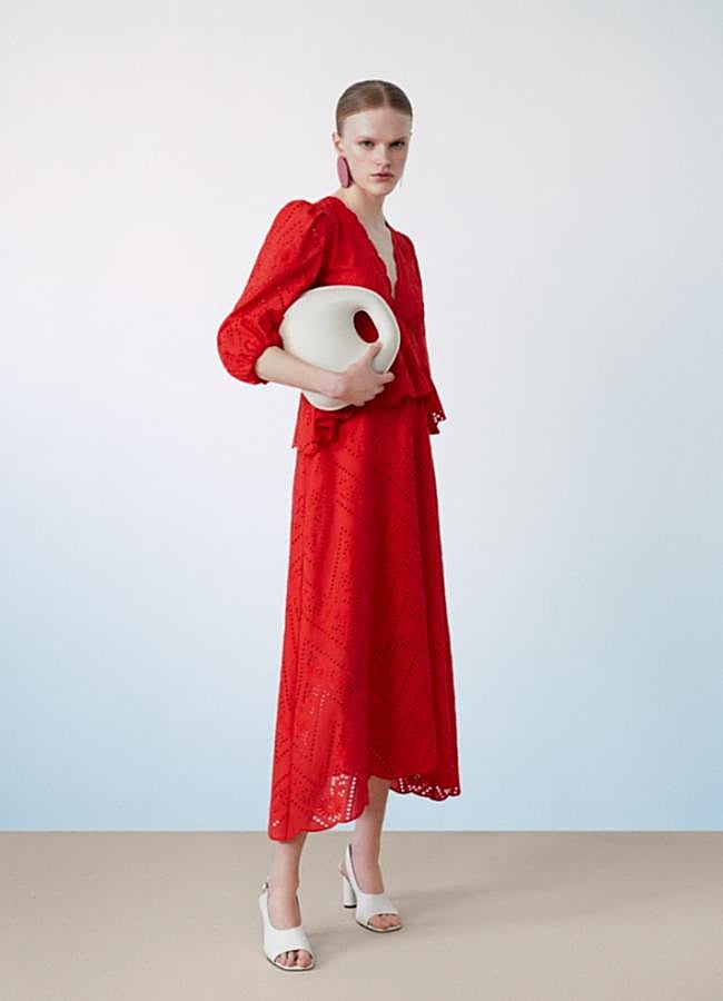 Imagen - Vestido rojo con péplum de Sfera/SFERA