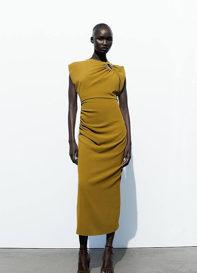 Imagen - Vestido midi con aplique dorado