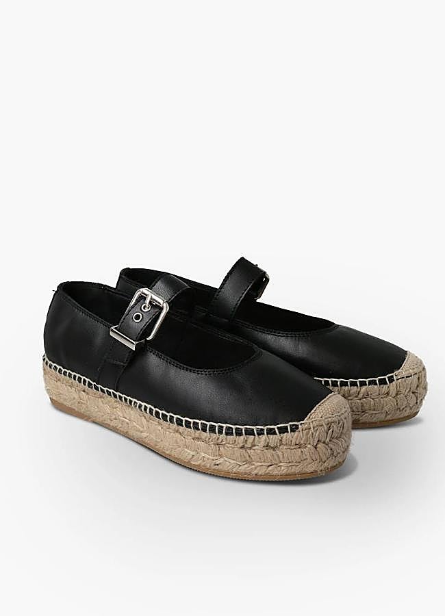 Imagen - Merceditas de yute en tejido de cuero