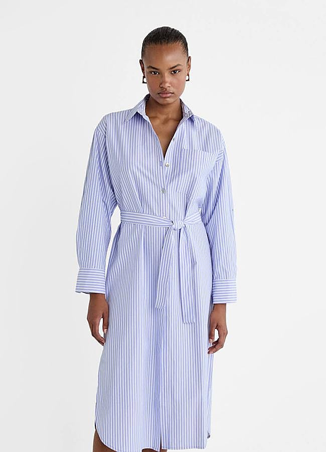 Imagen - Vestido camisero con estampado de rayas