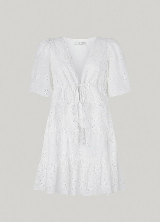 Imagen - Vestidos troquelado blanco de Pepe Jeans, 110 euros.