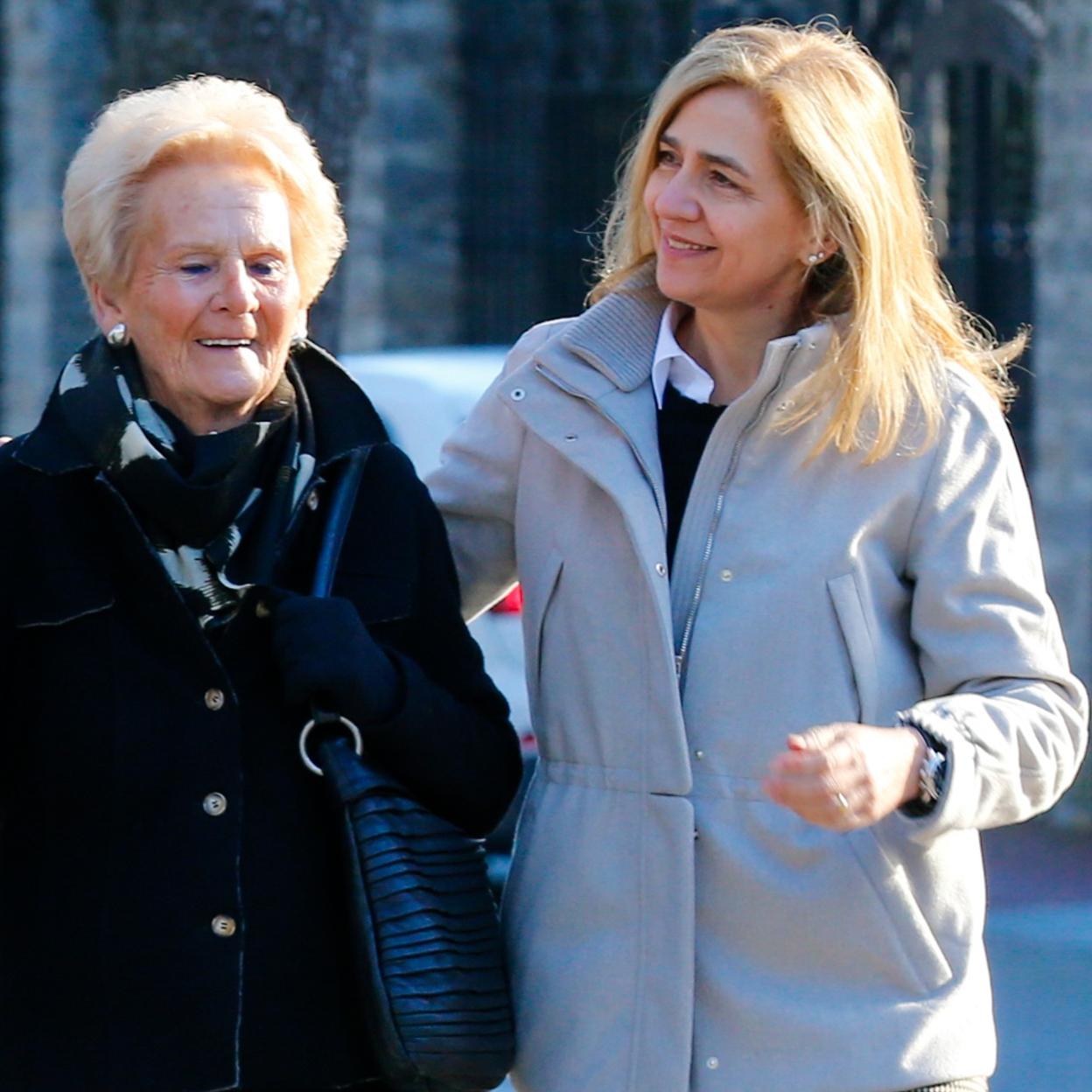 La infanta Cristina con su ex suegra, Claire Liebaert. 