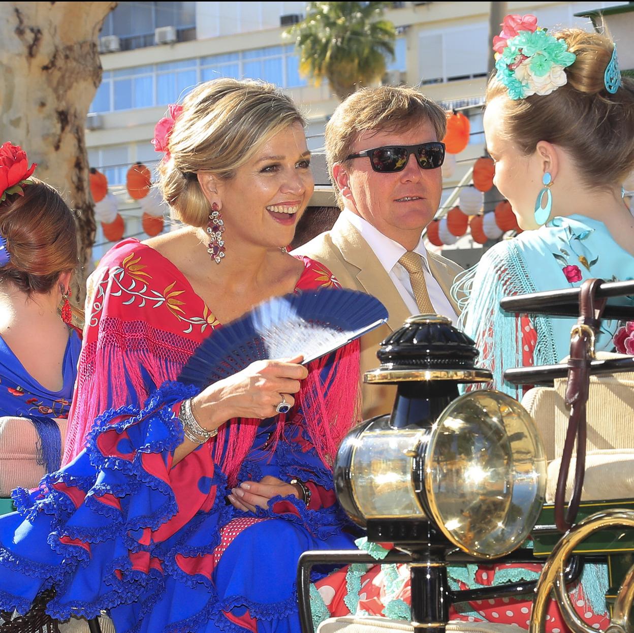 Máxima y Guillermo de Holanda en la Feria de Abril de 2019. 