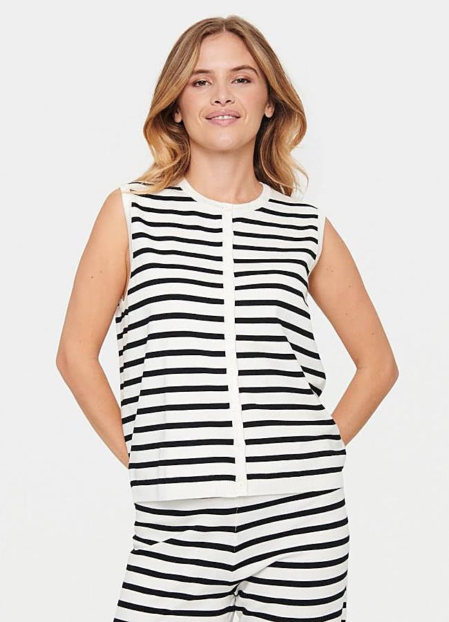 Imagen - Chaleco de punto con estampado de rayas recto