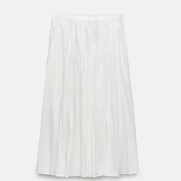 Falda midi blanca de Zara