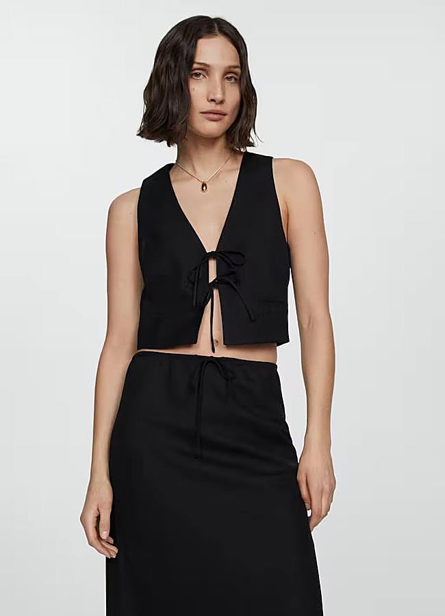 Imagen - Chaleco de lino con lazos