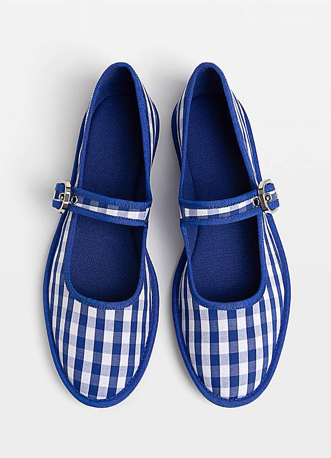 Imagen - Merceditas planas con estampado de vichy