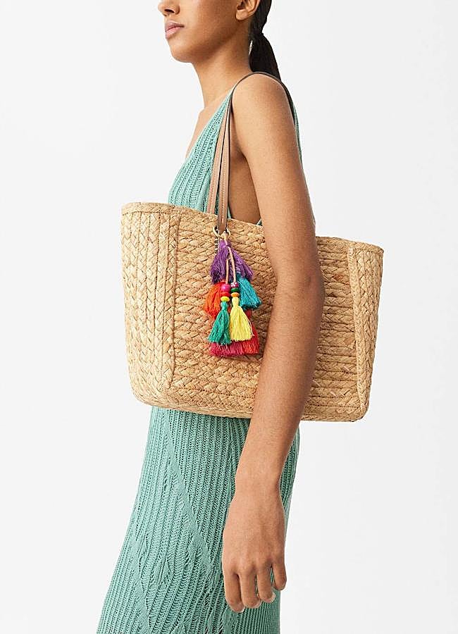 Imagen - Bolso de rafia grande con colgante
