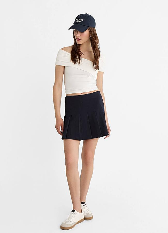 Imagen - Falda de tablas estilo tenis en tejido elástico