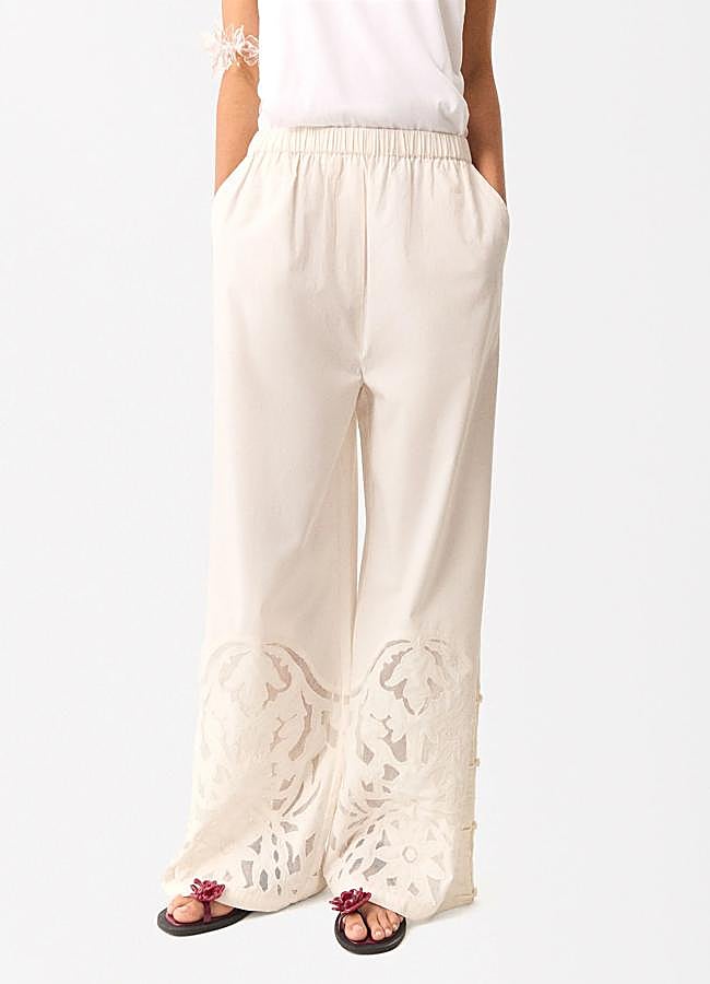 Imagen - Pantalón fluido con bordado en el bajo de Parfois. Foto: Parfois.