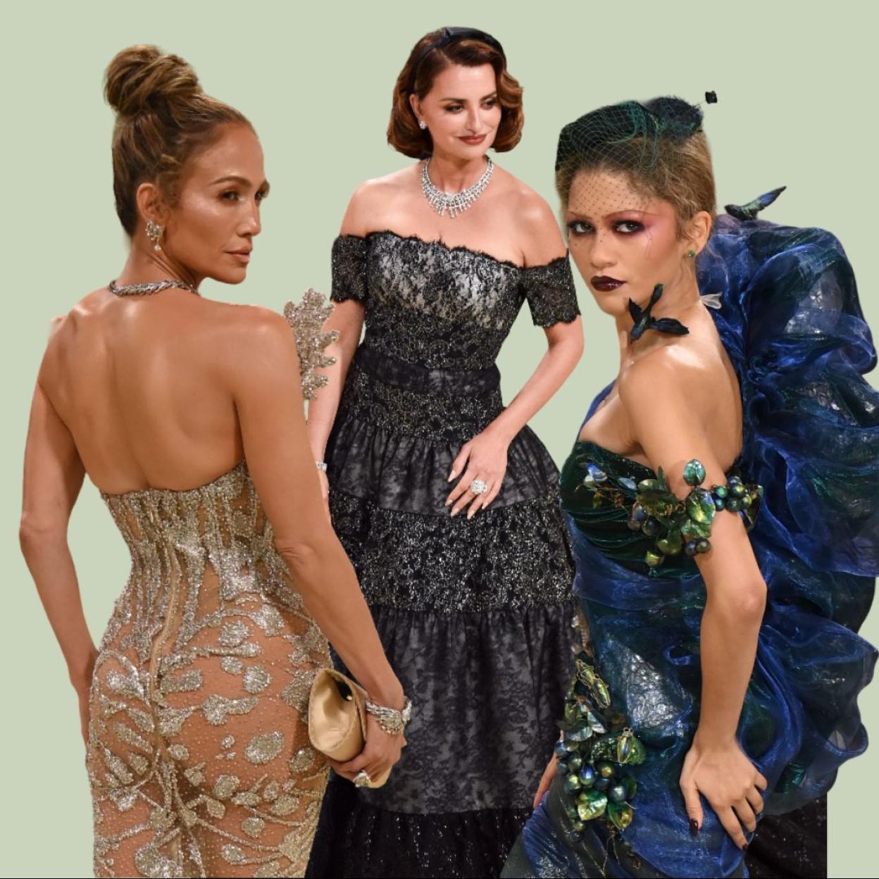 Jennifer Lopez, Penélope Cruz y Zendaya en la MET Gala.