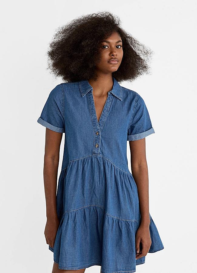 Imagen - Vestido corto denim estilo camisero