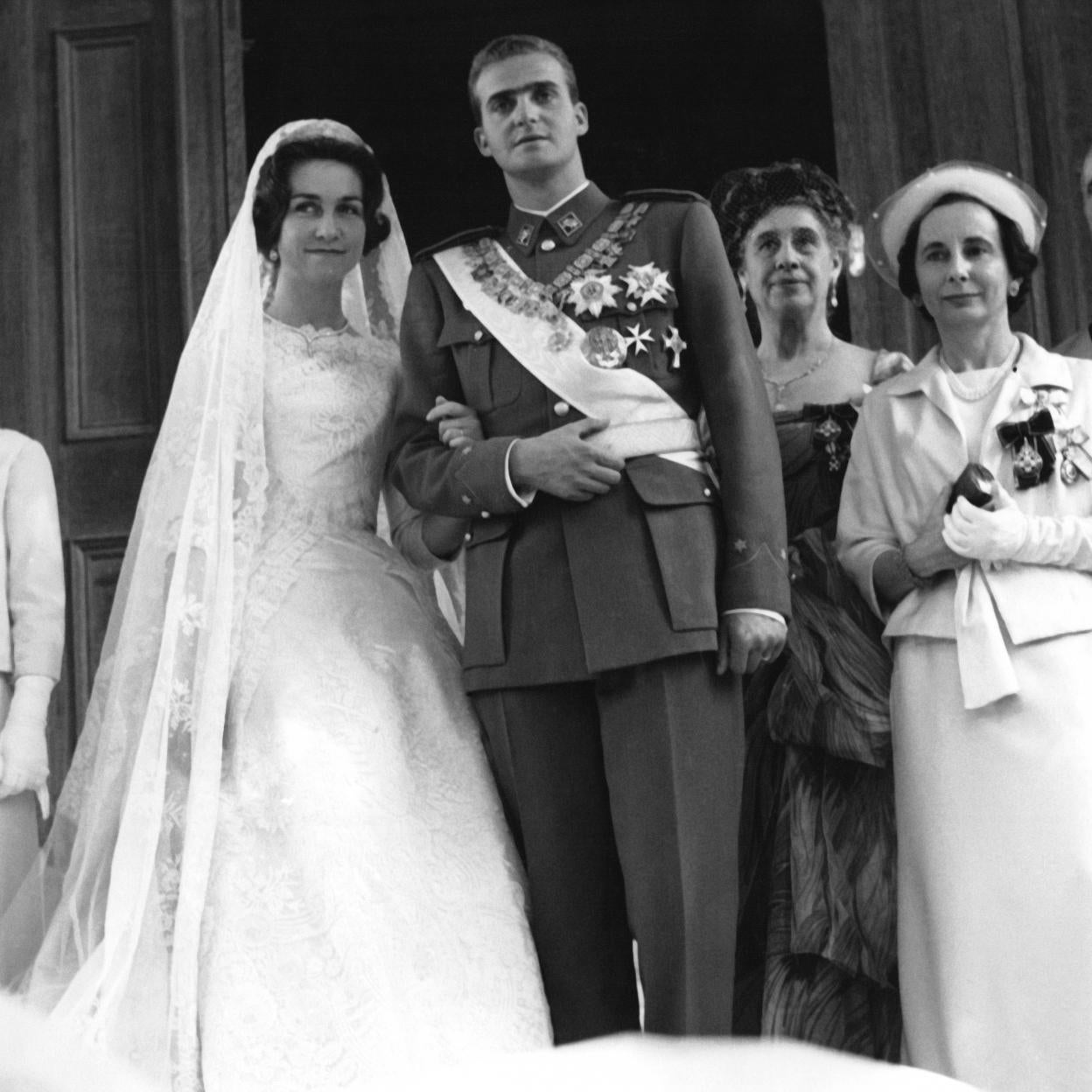 La reina Sofía, el día de su boda.