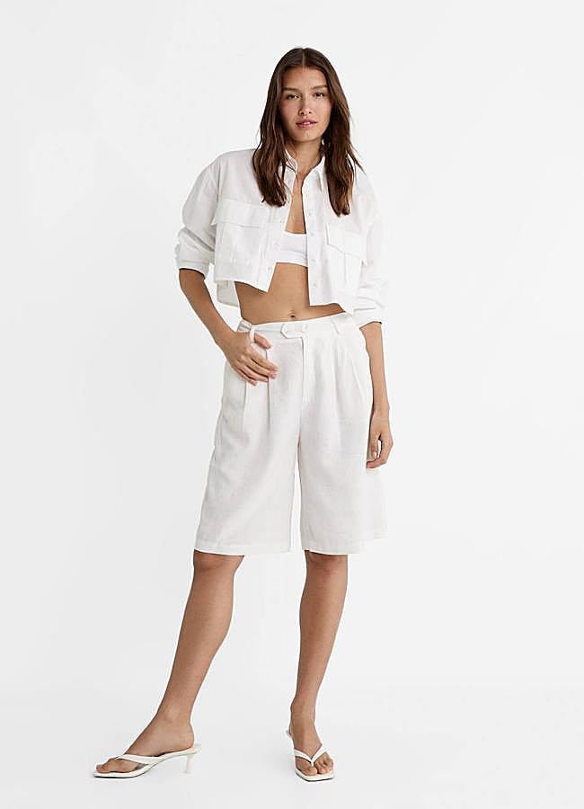 Imagen - Bermudas de lino color blanco