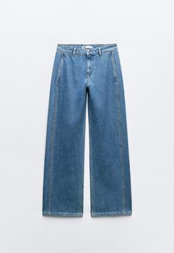 Imagen secundaria 2 - Blusa fluida bordada de Mango (39,99€)/ Bailarinas Vivien de Martinelli (130€)/ Vaqueros rectos de tiro alto de Zara (29,95€)