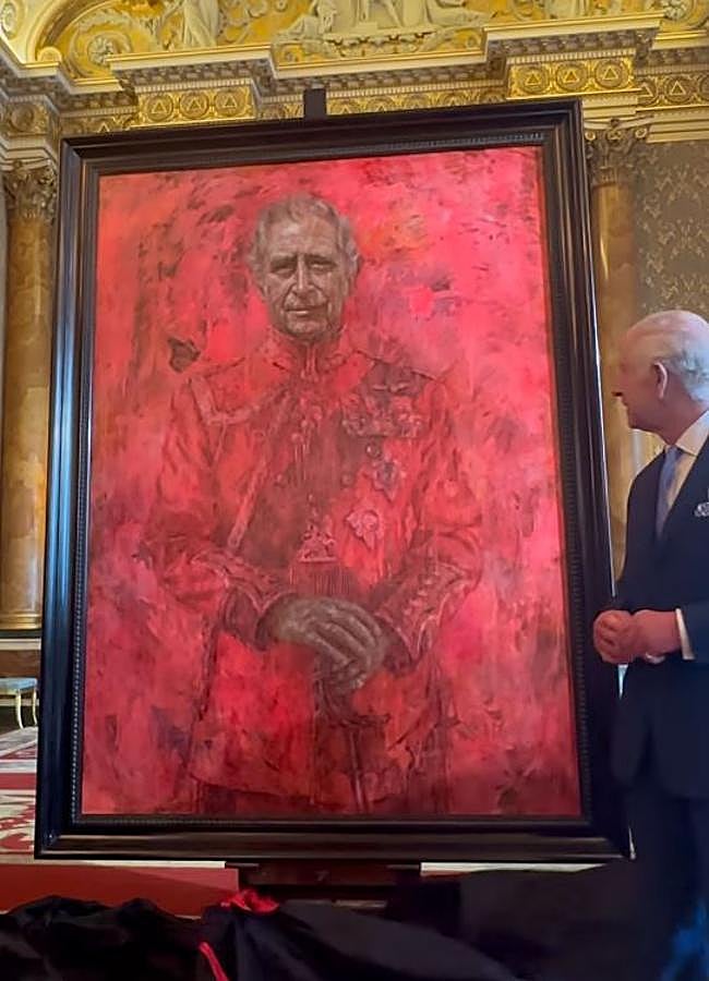 Imagen - Carlos III, junto a su nuevo cuadro. (INSTAGRAM)