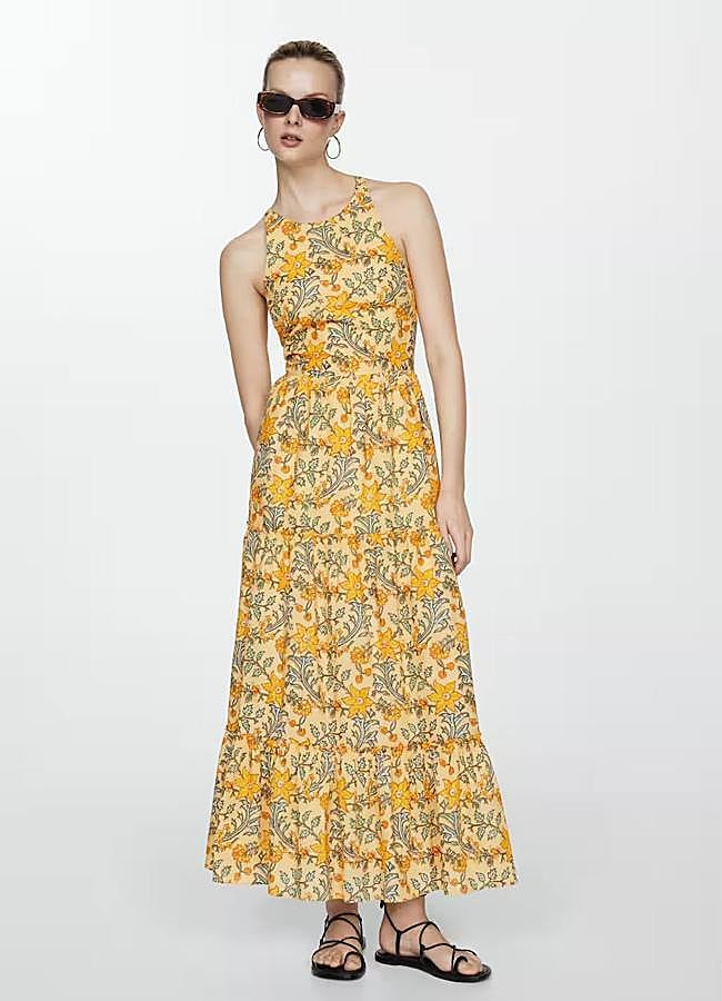 Imagen - Vestido con estampado amarillo de Mango
