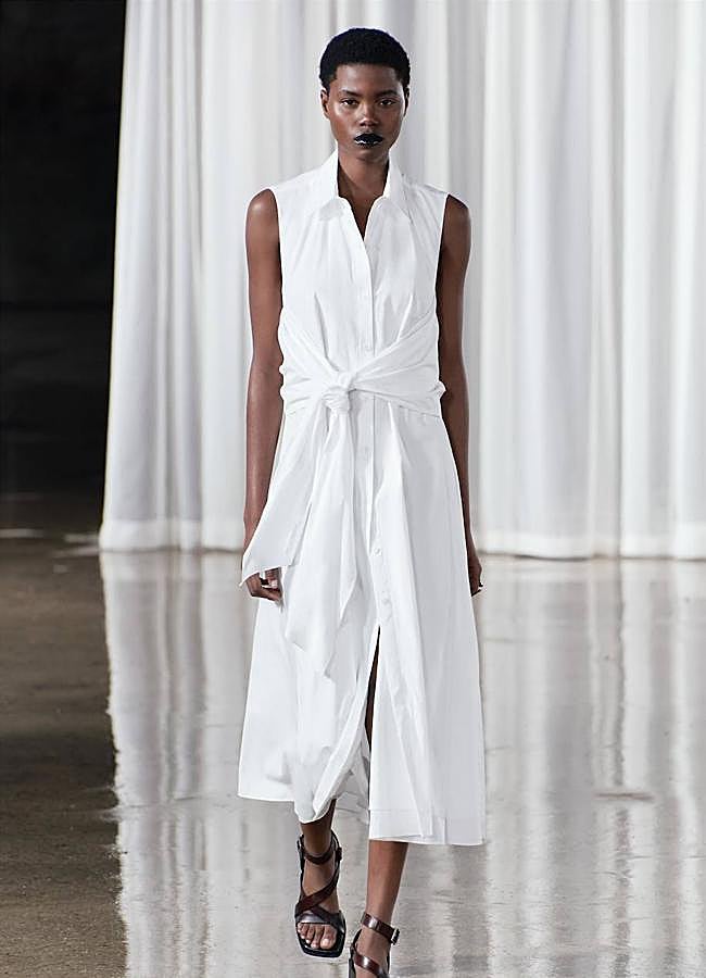 Imagen - Vestido midi camisero color blanco